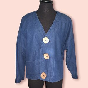 Vintage Bis Gene Ewing Wrinkled Denim Jacket